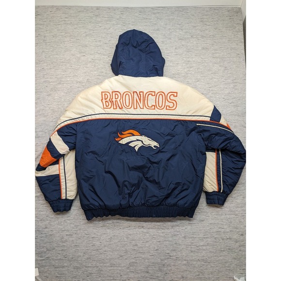 Vtg Denver Broncos NFL Embroidered Logo Athletic Pro Line Puffer Jacket Size XL - Picture 2 of 12